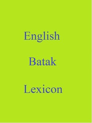 cover image of English Batak Lexicon